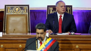 Diosdado Cabello durante discurso de Maduro na Assembleia Nacional. Foto: Manaure Quintero/REUTERS