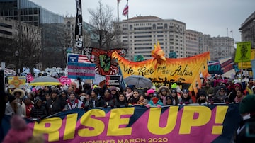 Manifestantes em Washington, durante a Marcha das Mulheres 2020. Foto: Emma Howells/The New York Times