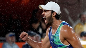 2016 Rio Olympics - Beach Volleyball - Men's Gold Medal Match - Italy v Brazil - Beach Volleyball Arena - Rio de Janeiro, Brazil - 19/08/2016. Bruno Oscar Schmidt (BRA) of Brazil reacts. REUTERS/Adrees Latif FOR EDITORIAL USE ONLY. NOT FOR SALE FOR MARKETING OR ADVERTISING CAMPAIGNS.  . Foto: REUTERS/Adrees Latif 