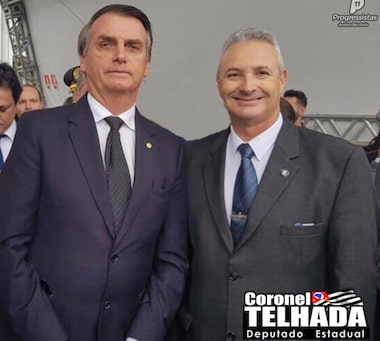 Deputado Coronel Telhada na campanha de 2018 ao lado de Jair Bolsonaro
