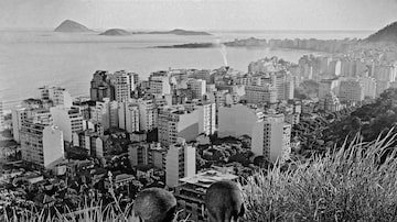 Vista de Copacabana a partir de uma favela em 1949, por José Medeiros. Foto: José Medeiros / Acervo Instituto Moreira Salles