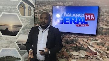 Raimundo Negão como apresentador do Balanço Geral de afiliada da Record TV em Viana, no Maranhão. Foto: Instagram / @tvcidadeviana5