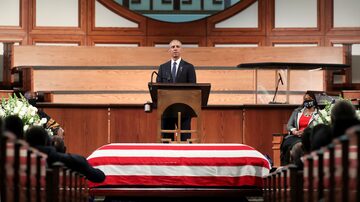 Barack Obama discursa no funeral de John Lewis. Foto: Alyssa Pointer/Pool via Reuters 