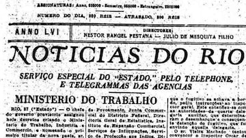 Notícia dacriação do Ministério do Trabalhopublicada em 28/11/1930. Foto: Acervo Estadão