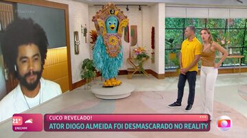 Diogo Almeida participa do 'Mais Você' após eliminação do 'The Masked Singer Brasil'. Foto: Reprodução de vídeo/Rede Globo