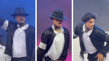 O cantor MC Livinho durante sua homenagem a Michael Jackson no Lollapalooza Brasil 2024. Foto: Twitter/@multishow 