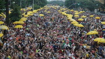 Foliões e a movimentação do bloco Love Fest, que desfila na Avenida Tiradentes, centro de São Paulo. Foto: NILTON FUKUDA/ESTADÃO