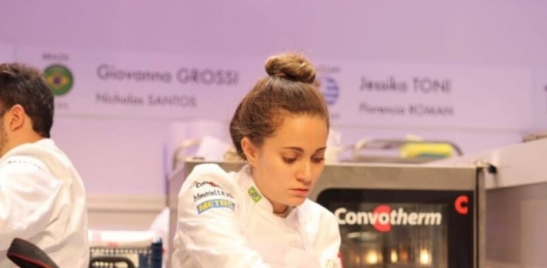 Giovanna Grossi, quando competiu no Bocuse d'Or de Lyon, em 2017. Foto: Marcela Terra