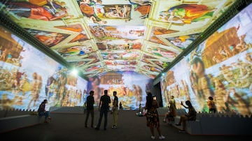 Exposição imersiva Michelangelo - O Mestre da Capela Sistina, no Mis Experience. Foto: Tiago Queiroz/ Estadão