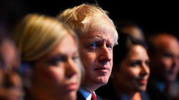 O primeiro-ministro do Reino Unido, Boris Johnson, em congresso do Partido Conservador. Foto: Oli Scarff/AFP