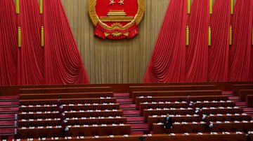 Preparação para o "Congresso Nacional do Povo", evento em que os delegados do Partido Comunista Chinês anunciam os planos para os próximos anos