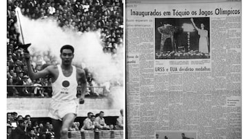 Cerimônia de abertura dos primeiros Jogos Olímpicos no Japão em 1964. Foto: NYT e Acervo/ Estadão