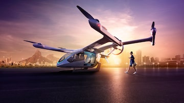 'Carro voador' que está em desenvolvimento pela Eve Air Mobility, empresa da Embraer. . Foto: Embraer 