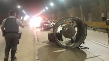 Ventilador do túnel 2 do Rodoanel Mario Covas sobre a pista da rodovia. Foto: ARTESP   / DIVULGAÇÃO