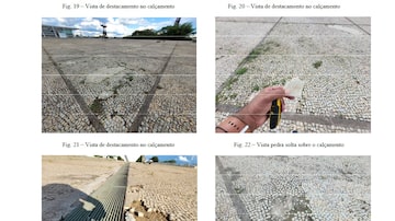 Evidências de má conservação da Praça dos Três Poderes em relatório técnico do processo de restauração em tramitação no Iphan. Foto: Reprodução