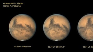 Observatório Zênite captou o planeta Marte em sua aproximação máxima com a Terra durante a noite da última quarta-feira, 7. Foto: Observatório Zênite/Divulgação
