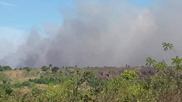 Incêndio atinge o Parque Nacional e Histórico do Monte Pascoal, em Porto Seguro, sul da Bahia. Foto: Edmarcos Poncada Santana