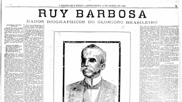 Página sobre a morte de Ruy Barbosa publicada no Estadão de 2/3/1923. Foto: Acervo Estadão