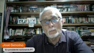 José Genoino em live que falou de boicote a empresas ligadas a Israel. Foto: Reprodução/Canal DCM TV