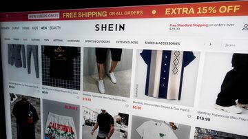 FILE - A page from the Shein website is shown in this photo, in New York, Friday, June 23, 2023. Fast fashion retailers Shein and Forever 21 are going into business together. Under a partnership agreement announced Thursday, Aug. 24, 2023 the Chinese-owned Shein will acquire about one-third interest in Sparc Group, Forever 21’s operator. (AP Photo/Richard Drew)