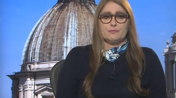 A repórter da GloboIlze Scamparini, durante a cobertura sobre a proliferação de casos do novo coronavírus na Itália. Foto: Reprodução/TV Globo