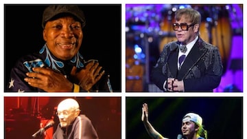 Artistas como Milton Nascimento, Elton John, Phil Collins e Whindersson Nunes anunciaram despedida dos palcos em 2022. Foto: Marcos Hermes Angela Weiss/AFP/YouTube/Automorph/Twitter/ @whindersson