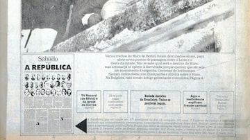 Capa do Jornal da Tarde de 11 de novembro de 1989 sobre a queda do Muro de Berlim. Foto: Acervo Estadão