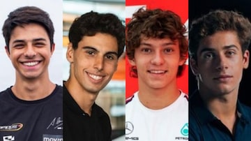 Pepe Martí, Gabriel Bortoleto, Kimi Antonelli e Franco Colapinto são os grandes nomes para o futuro da Fórmula 1. Foto: Red Bull Junior Team, Gabriel Bortoleto, Mercedes AMG e Franco Colapinto via Instagram