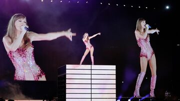 Taylor Swift performs at the Monumental stadium during her Eras Tour concert in Buenos Aires, Argentina, Thursday, Nov. 9, 2023. (AP Photo/Natacha Pisarenko)