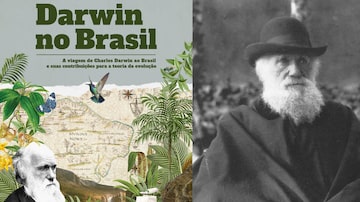 Darwin no Brasil. Foto: Editora Duas Aspas/Divulgação e Domínio Público