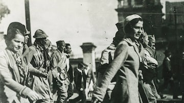 Mulheres na Revolução Constitucionalista, em 1932. Foto: Acervo/MIS