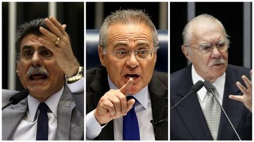 Da esquerda para a direita: Romero Jucá, Renan Calheiros e José Sarney. Foto: Estadão