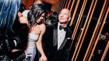 Lauren S‡nchez e Jeff Bezos participam de evento em Nova York maio deste ano