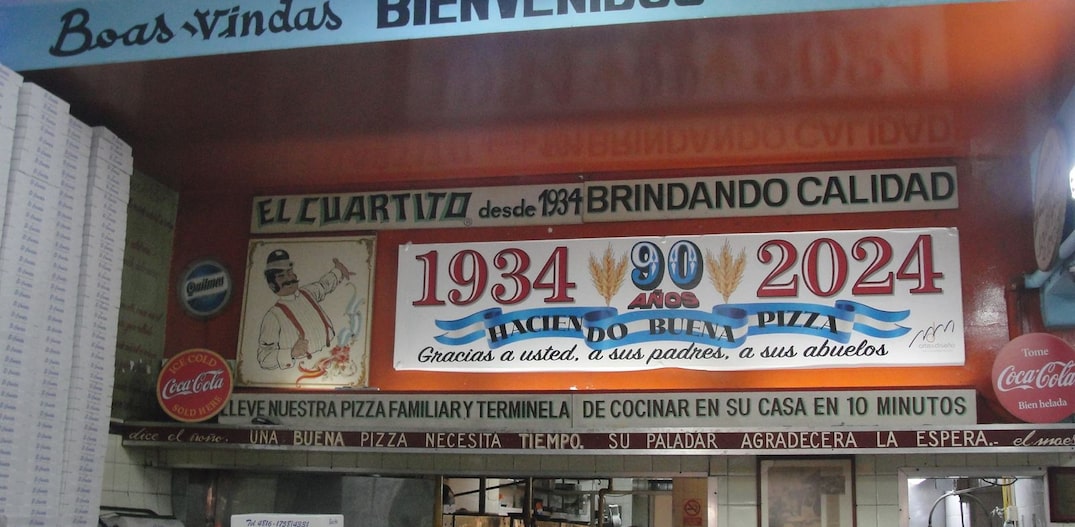 Pizzaria El Cuartito, no bairro Retiro, Buenos Aires. Foto: Luigi Di Fiore/Estadão