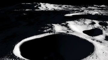 Cratera Shackleton, no polo sul da Lua. Foto: NASA Scientific Visualization Studio