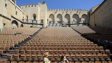 O Cour d'honneur, principal palco do Festival de Avignon. Foto: Nicolas Tucat/AFP