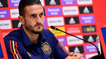 Spain's midfielder Koke attends a press conference at Qatar Universty in Doha on November 29, 2022, during the Qatar 2022 World Cup football tournament. (Photo by JAVIER SORIANO / AFP). Foto: JAVIER SORIANO / AFP