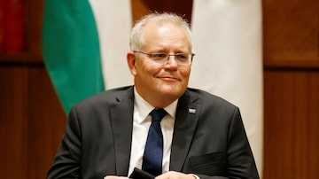 O primeiro-ministro australiano Scott Morrison fala à mídia no Melbourne Commonwealth Parliament Office, em Melbourne, Austrália. Foto: Darrian Traynor/Pool via REUTERS/File Photo