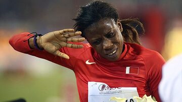 Kemi Adekoya, campeã mundial indoor na prova dos 400 metros em 2016. Foto: Osama Faisal/AFP