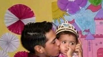 Kevin Paredes no aniversário da filha, Cristal, na Venezuela