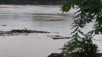 Imagem do Rio Taquari, após fortes chuvas. Foto: Reprodução/Prefeitura de Roca Sales