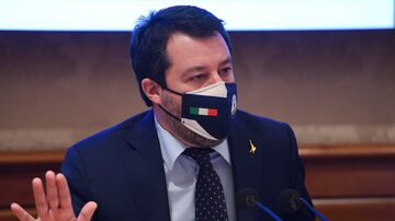 Matteo Salvini, líder populista da Itália, critica violência no Capitólio: receio de afastar eleitores que não sejam radicais. Foto: Maurizio Brambatti/EFE/EPA