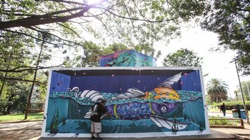 Ação contou com a participação de 14 grafiteiros da cidade. Foto: Amanda Perobelli/Estadão