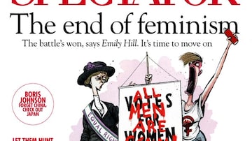 
 Capa da revista Spectator: "Votos para as mulheres" X "Todos os homens são escória!"