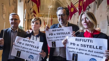 Rachele Mussolini pertence ao partido de extrema direita Irmãos da Itália. Foto: Stringer/ANSA/AFP