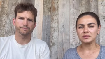 Ashton Kutcher e Mila Kunis em vídeo postado no Instagram em 9 de setembro de 2023. Foto: Instagram/@aplusk
