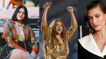 A atriz Barbie Ferreira, a cantora Shakira, e a modelo Hailey Bieber estão entre os artistas internacionais que conseguem falar português. Foto: The New York Times/Amy Dickerson, REUTERS/Mike Blake, REUTERS/Mario Anzuoni