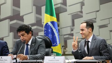 O curador Gaudêncio Fidélis (dir.) presta depoimento no Senado. Foto: Dida Sampaio/Estadão