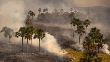 Incêndio de enorme propoção destruimilhares de hectares da Chapada dos Veadeiros, em Goiás. Foto: EFE/FERNANDO TATABIGA