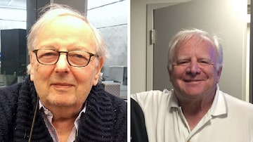 Os maestros André Previn (à esquerda), que morreu aos 89 anos,e Leonard Slatkin (à direita), de 75 anos. Foto: Arquivo pessoal | Instagram / @leonardslatkin